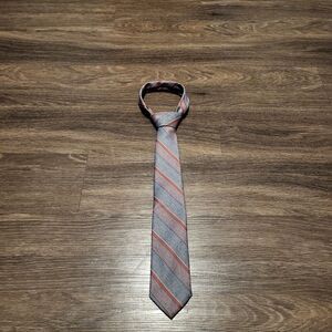 Millers Poly Cotton Grey, Blue, and Red Slanted Stipes Men's Neck Tie